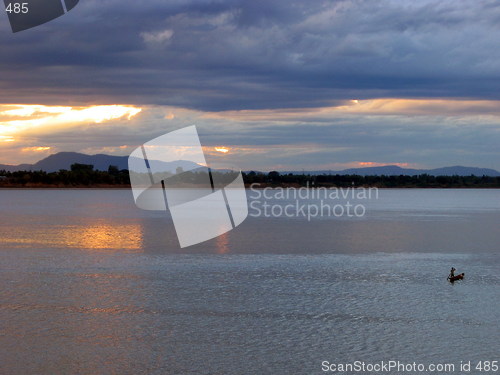Image of The fisherman's sunset. Laos
