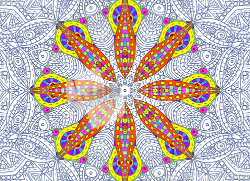 Image of Abstract half-painted outline pattern