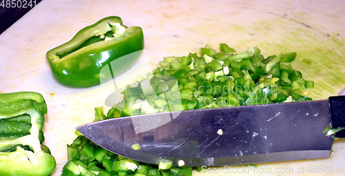 Image of Bell peppers chopped.