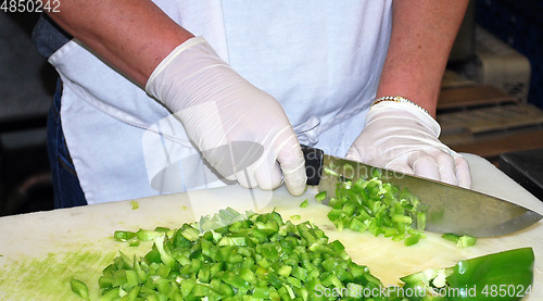 Image of Bell peppers chopped.
