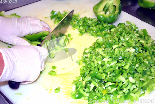 Image of Bell peppers chopped.