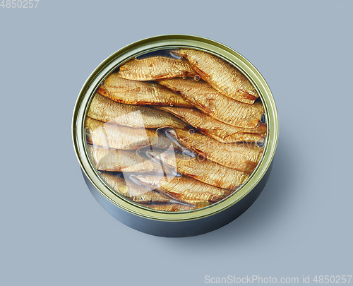 Image of canned smoked sprats in oil