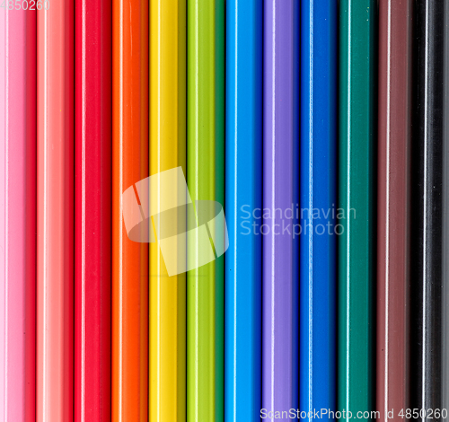 Image of wooden color pencils