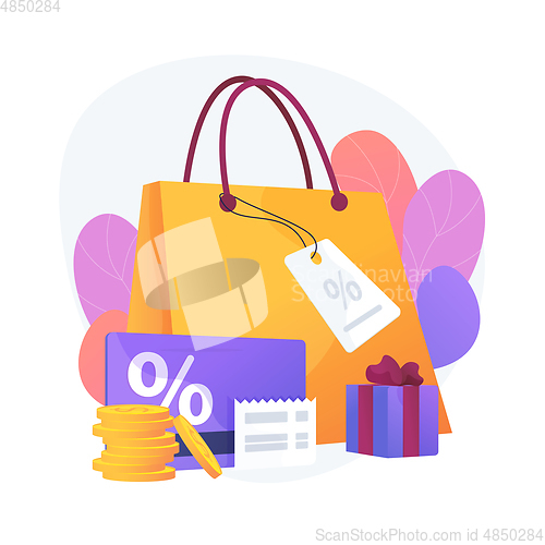 Image of Shopping discounts vector concept metaphor