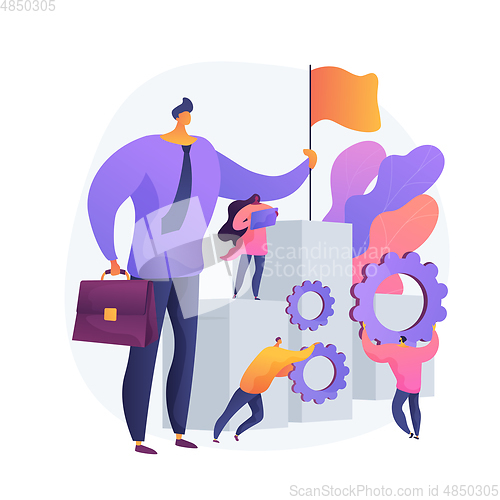 Image of Teamwork and leadership vector concept metaphor