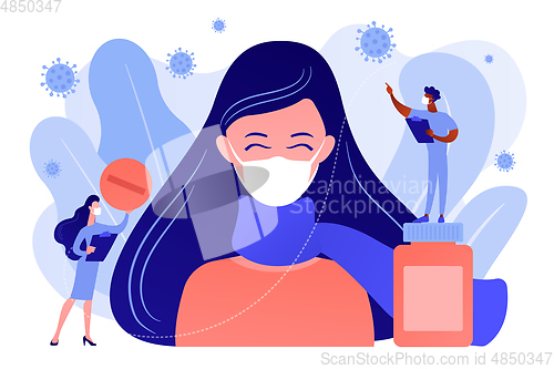 Image of Seasonal flu and coronavirus concept vector illustration.
