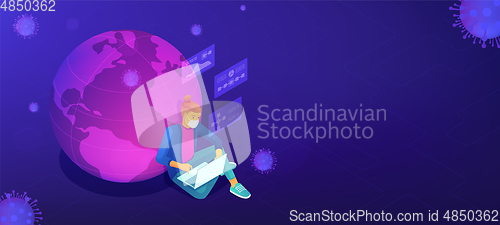 Image of Global lockdown during covid-19 pandemic abstract concept