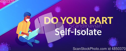 Image of Self-isolation isometric illustration.