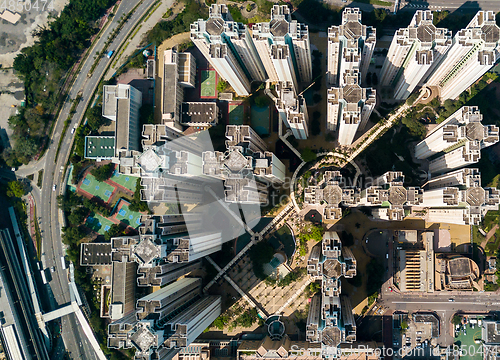 Image of Top view of downtown in Hong Kong