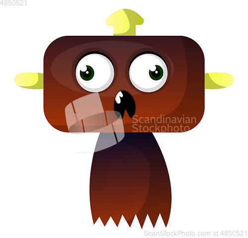 Image of Brown big head monster illustration vector on white background