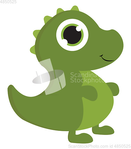 Image of A green baby dinosaur vector or color illustration