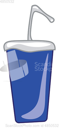 Image of A blue sipper with a straw vector or color illustration