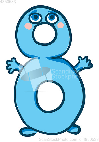 Image of Emoji happy number 8 or eight vector or color illustration