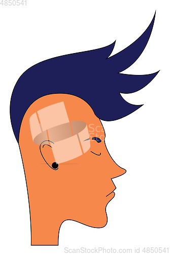 Image of Guy with blue mohawk hairstyle 