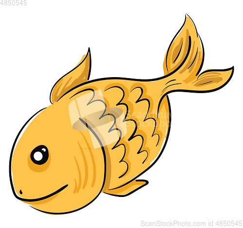 Image of Goldfish swimming in the water vector or color illustration