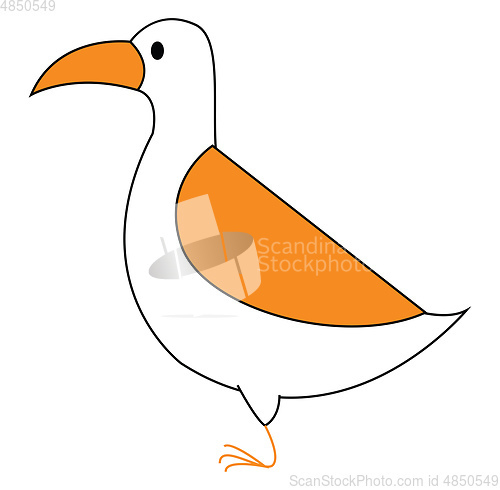 Image of Clipart of a white-colored bird  vector or color illustration