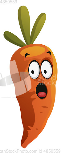 Image of Surprised carrot illustration vector on white background