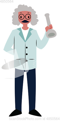 Image of Old scientist character vector illustration on a white backgroun