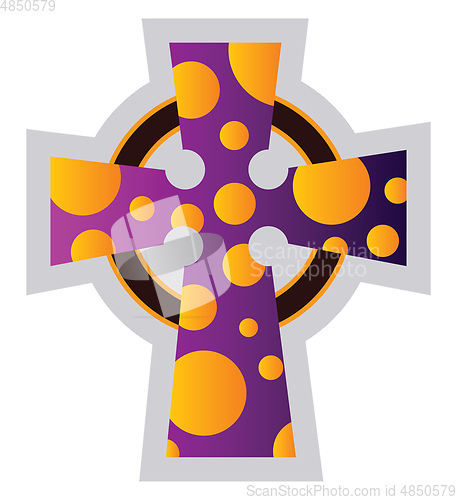 Image of Multicolor Celtir Cross vector religion ilustration on a white b