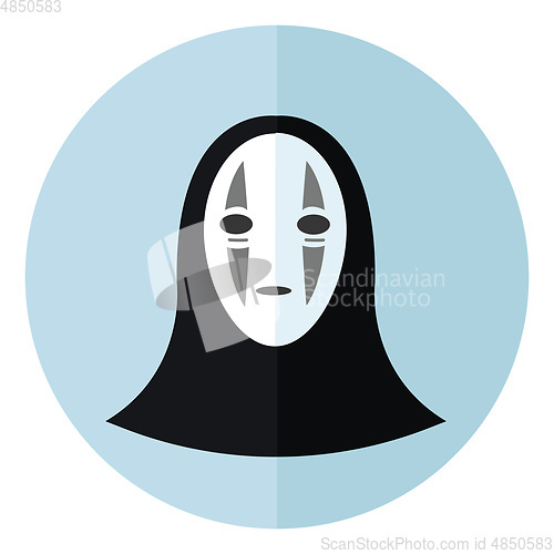 Image of Cartoon of a white mask vector or color illustration