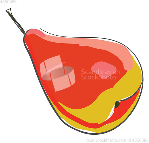 Image of A fresh red pear vector or color illustration