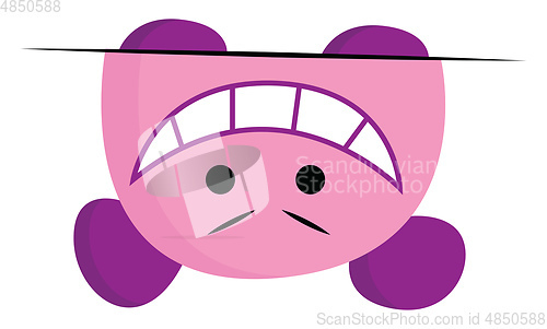 Image of A crazy monster in pink and purple color vector or color illustr