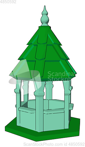 Image of A small structure with six pillars peaceful vector or color illu