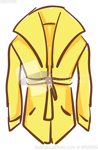 Image of A stylish yellow coat vector or color illustration