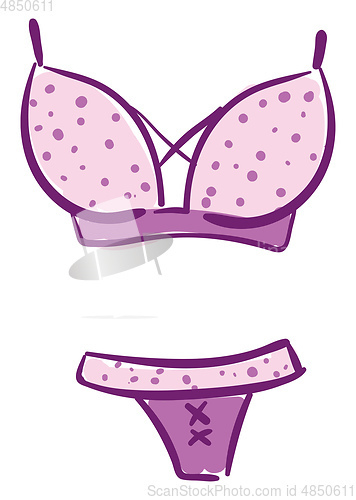 Image of A pink swimsuit vector or color illustration