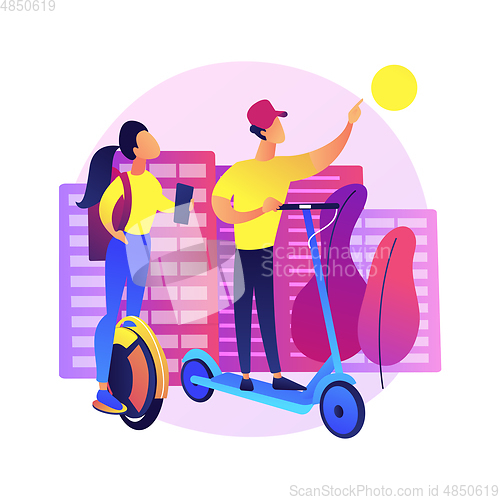 Image of Personal electric transport abstract concept vector illustration.