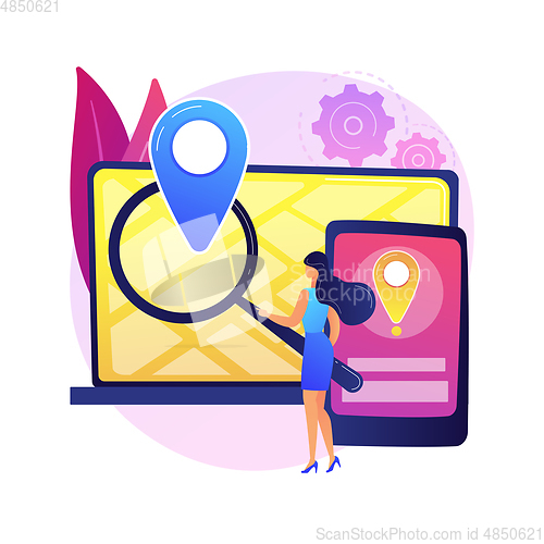 Image of Cross-device tracking abstract concept vector illustration.