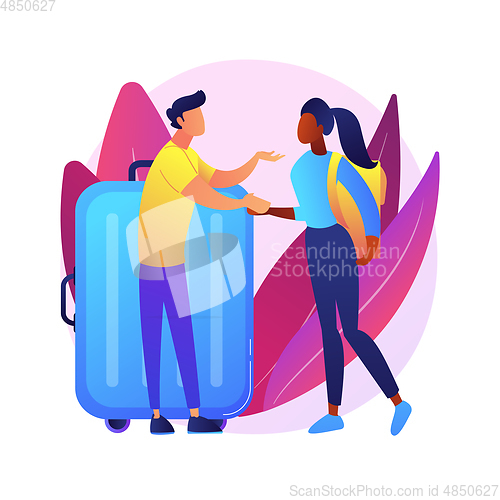 Image of Integration of migrants abstract concept vector illustration.