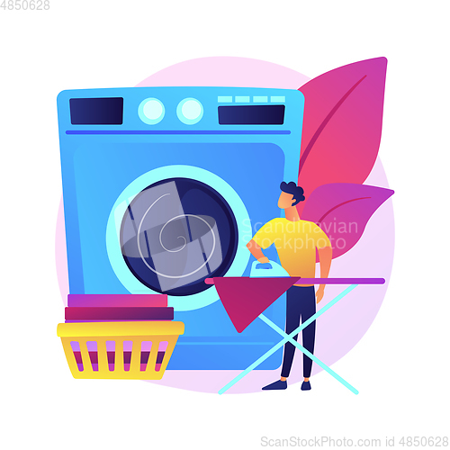 Image of Dads and housework abstract concept vector illustration.