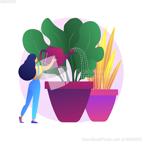 Image of Home gardening abstract concept vector illustration.