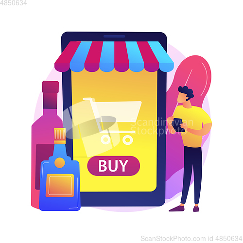 Image of Alcohol E-commerce abstract concept vector illustration.