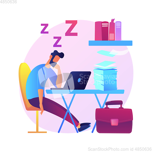 Image of Sleep deprivation abstract concept vector illustration.