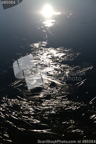 Image of Lake reflecting moon