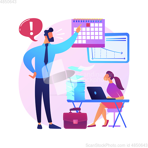 Image of Work pressure abstract concept vector illustration.