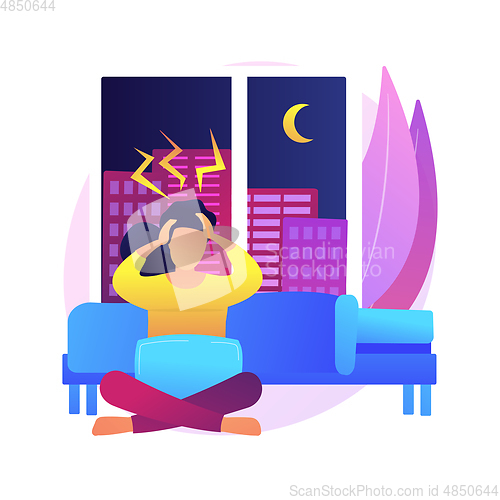 Image of Sleep behavior disorder abstract concept vector illustration.