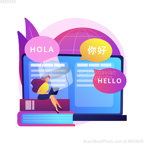 Image of Language translation abstract concept vector illustration.
