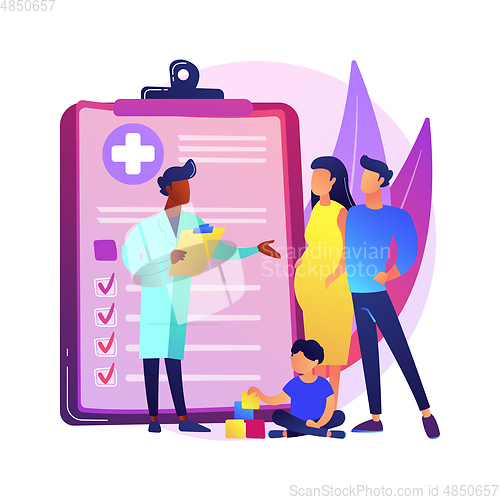 Image of Family doctor abstract concept vector illustration.