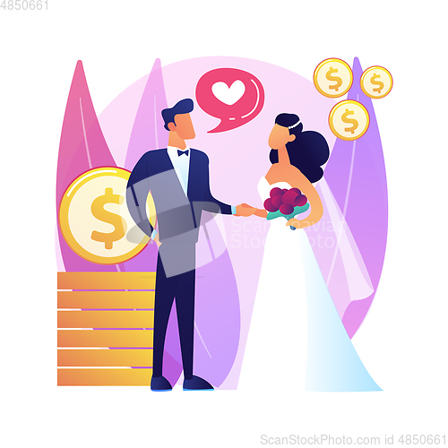 Image of Marriage of convenience abstract concept vector illustration.