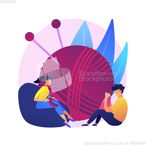 Image of Learn how to knit abstract concept vector illustration.