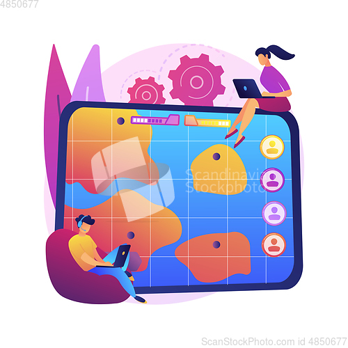 Image of Multiplayer online battle arena abstract concept vector illustration.