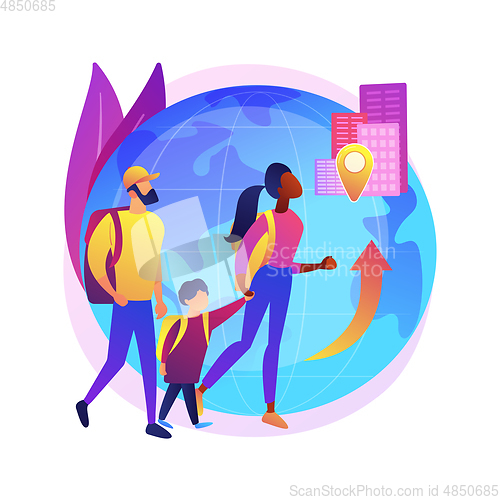 Image of Internal migration abstract concept vector illustration.