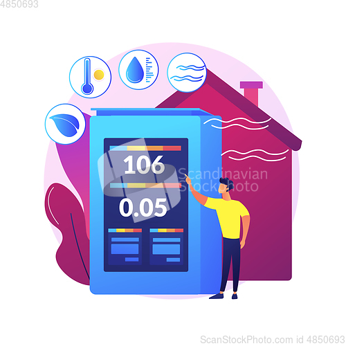 Image of Air quality monitor abstract concept vector illustration.