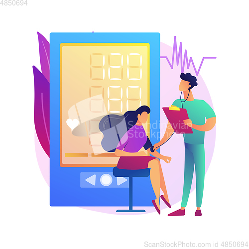 Image of Blood pressure screening abstract concept vector illustration.