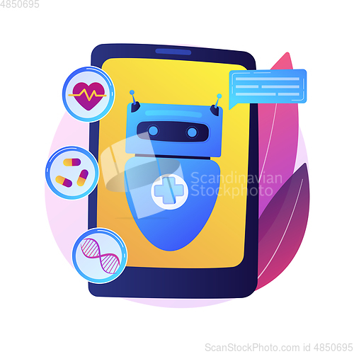 Image of Chatbot in healthcare abstract concept vector illustration.