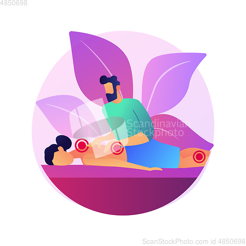 Image of Professional massage therapy abstract concept vector illustration.