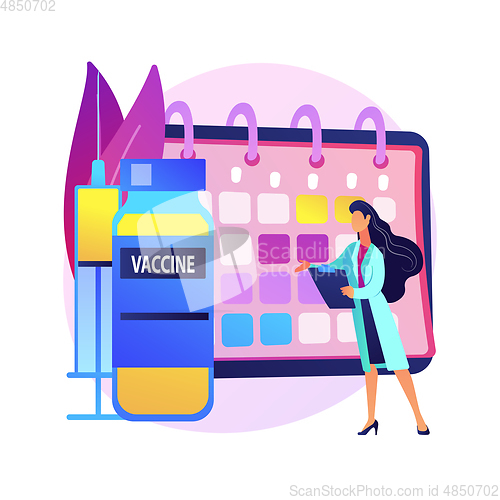 Image of Immunization schedule abstract concept vector illustration.